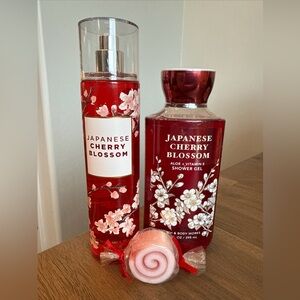 Bath & Body Works JAPANESE CHERRY BLOSSOM Shower Gel +Fragrance Mist  & Soap New